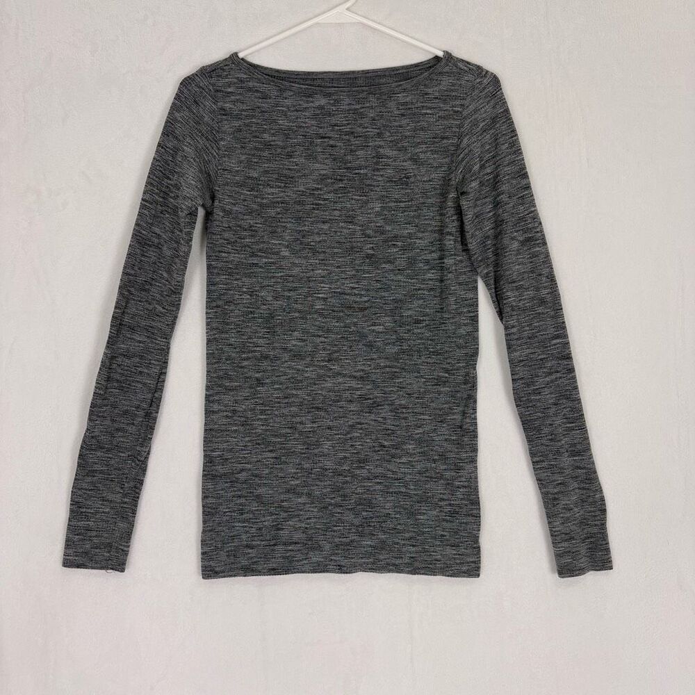 Athleta Heathered Grey‎ Long Sleeve Workout Top Size Medium
